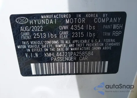 2023 Hyundai Sonata Sel Plus from USA, damaged, VIN KMHL44J21PA258584